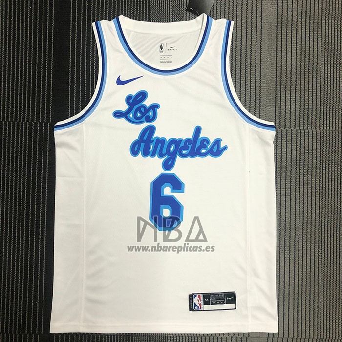 Camiseta Los Angeles Lakers LeBron James NO 6 Classic 2019-20 Blanco